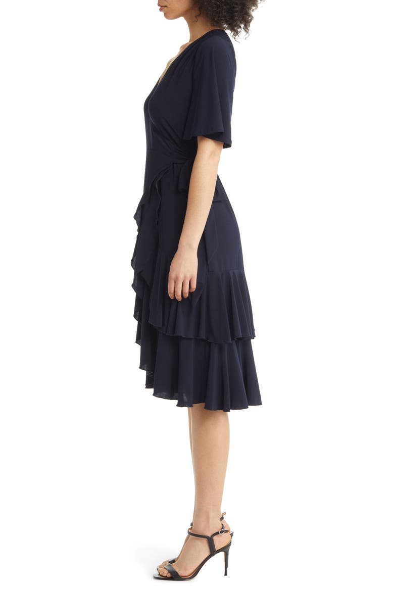 Miranda Midi Wrap Dress, Alternate, color, NOUVEAU NAVY