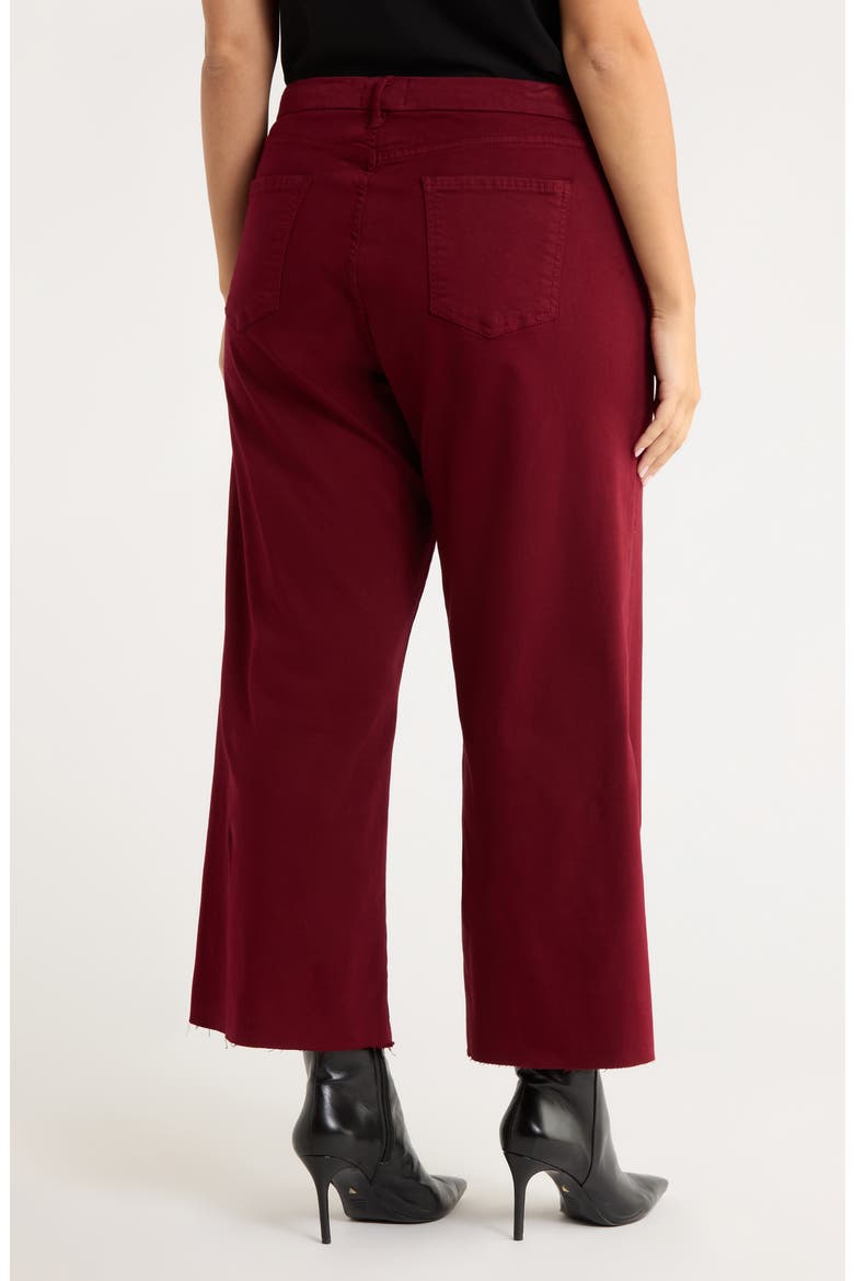 Meg Fab Ab Raw Hem High Waist Ankle Wide Leg Jeans, Alternate, color, MAROON