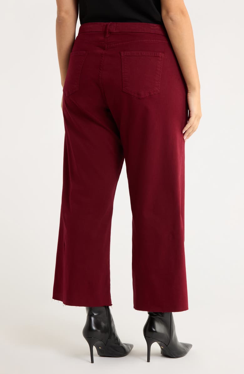 KUT from the Kloth Meg Fab Ab Raw Hem High Waist Ankle Wide Leg Jeans, Alternate, color, Maroon