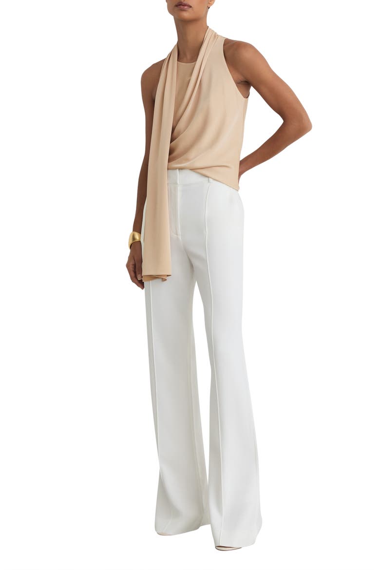 Taylor Crepe Scarf Neck Top, Alternate, color, NEUTRAL