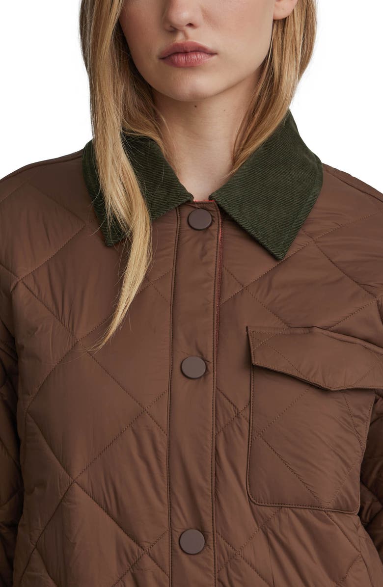 NVLT Semi Cire Reversible Longline Shacket, Alternate, color, Chocolate