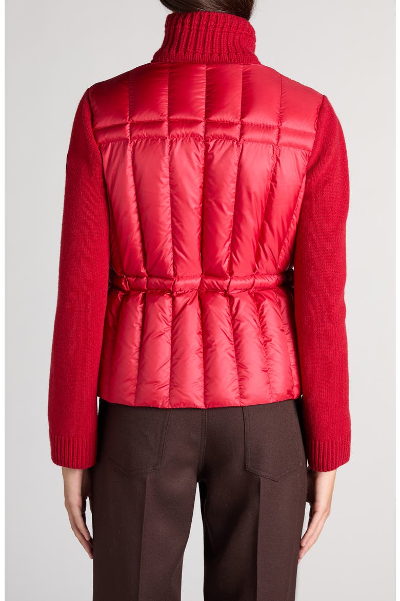 Mixed Media Wool & Cashmere Cardigan, Alternate, color, RED