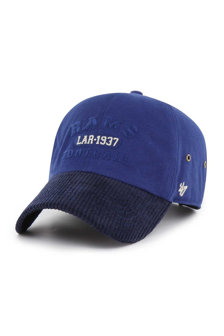 Men's '47 Royal Los Angeles Rams Ridgeway Clean Up Adjustable Hat, Main, color, Royal