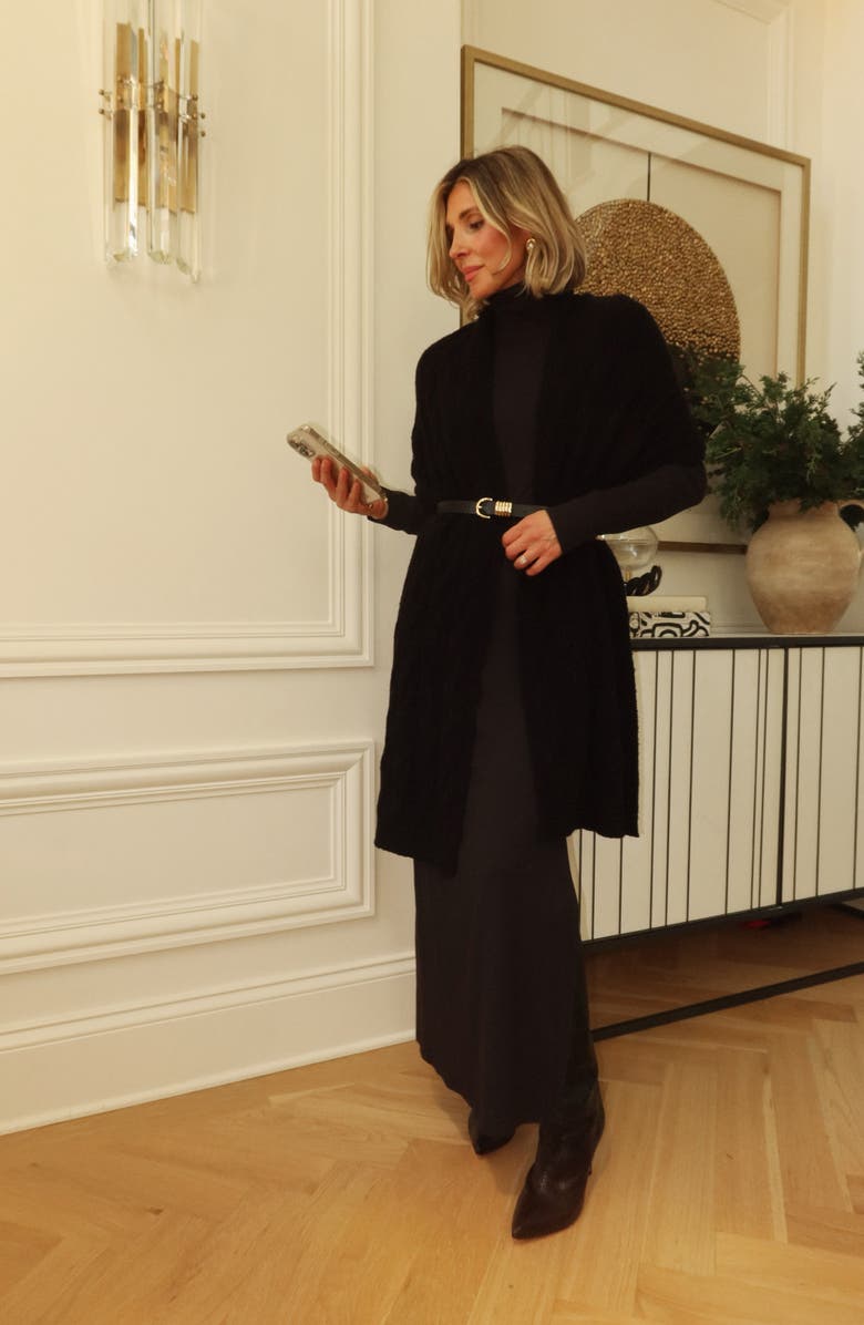 Splendid x CJ Cable Scarf, Alternate, color, Black