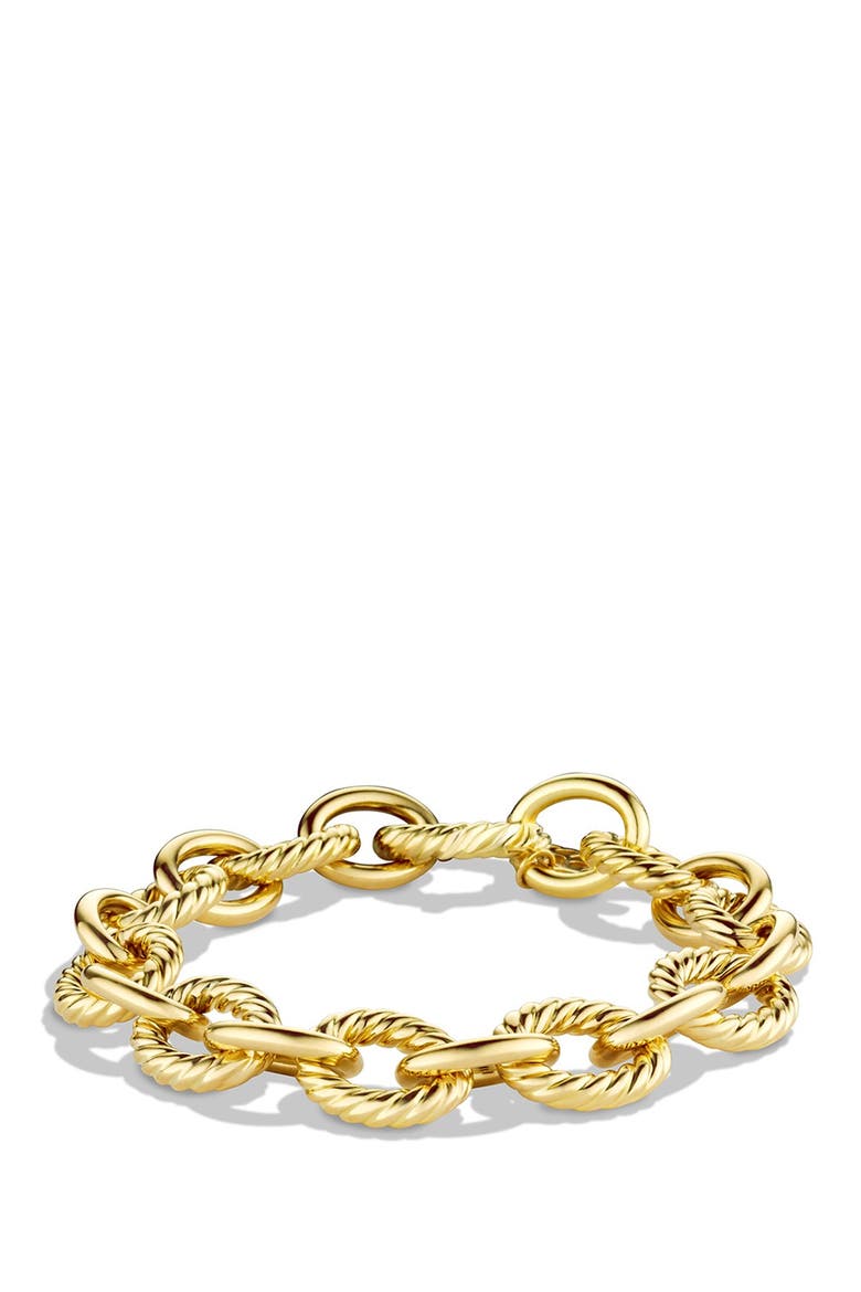 Oval Link Chain Bracelet in 18K Yellow Gold, 12mm, Main, color, GOLD