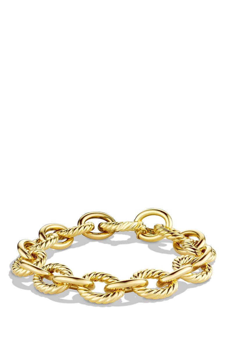 David Yurman Oval Link Chain Bracelet in 18K Yellow Gold, 12mm, Main, color, Gold
