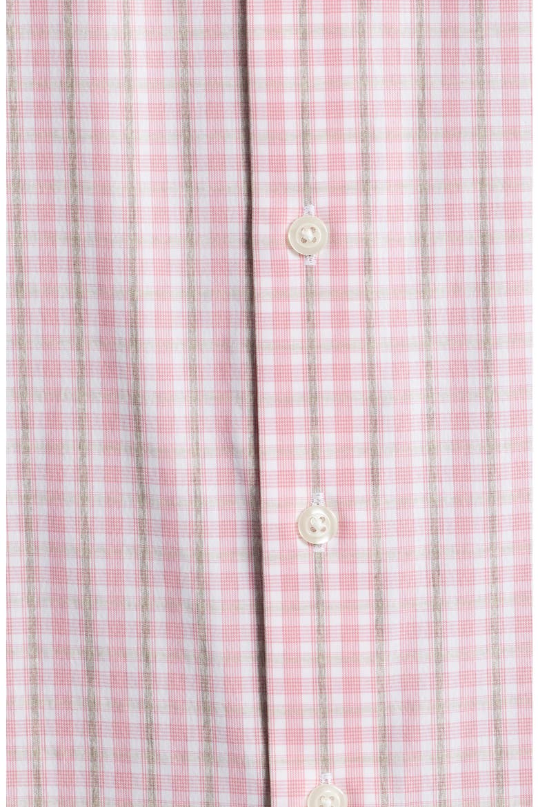 Morse Check Everyday Performance Button-Up Shirt, Alternate, color, PETAL