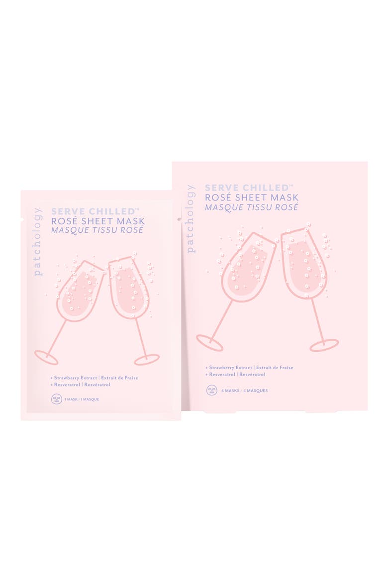 4-Pack Serve Chilled Rosé All Day Sheet Mask, Main, color, NO COLOR
