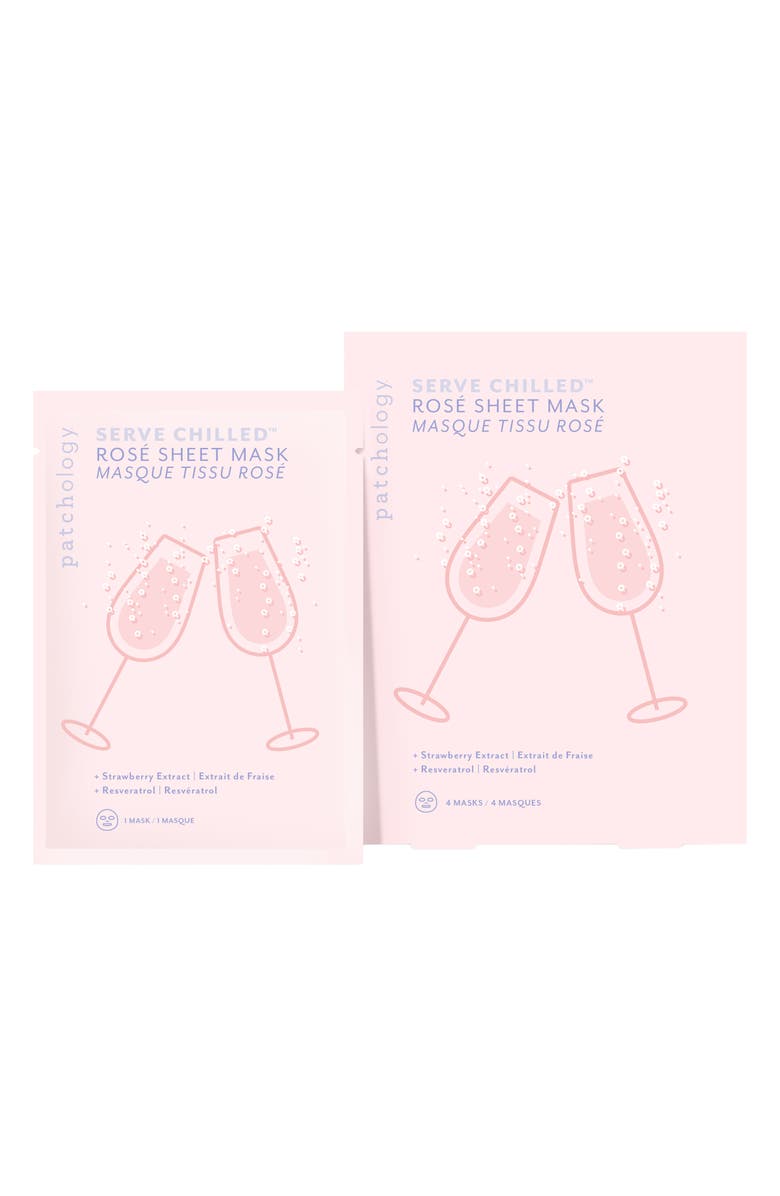 Patchology 4-Pack Serve Chilled Rosé All Day Sheet Mask, Main, color,
