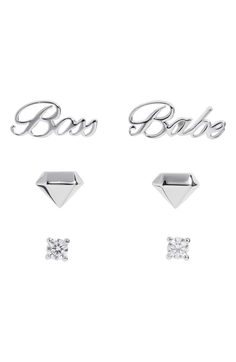 AJOA Slaybelles Set of 3 Stud Earrings, Main, color,