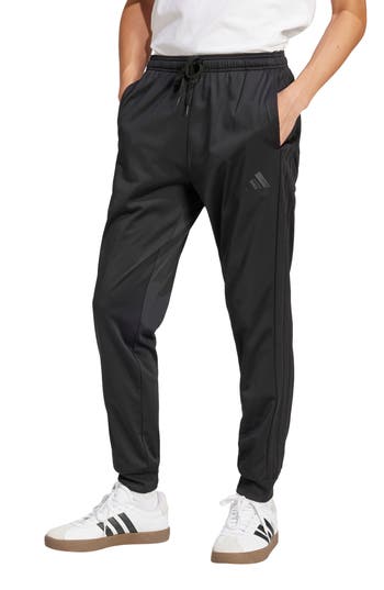 Adidas Originals Adidas 3-stripes Tricot Joggers In Black/blac