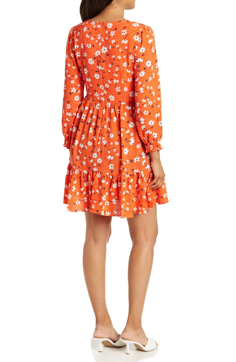 Eliza J Floral Surplice Tiered Dress, Alternate, color,