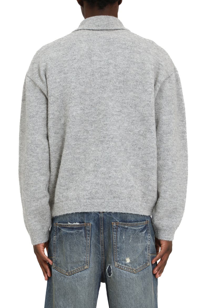 Relaxed Fit Intarsia Logo Polo Sweater, Alternate, color, GREY
