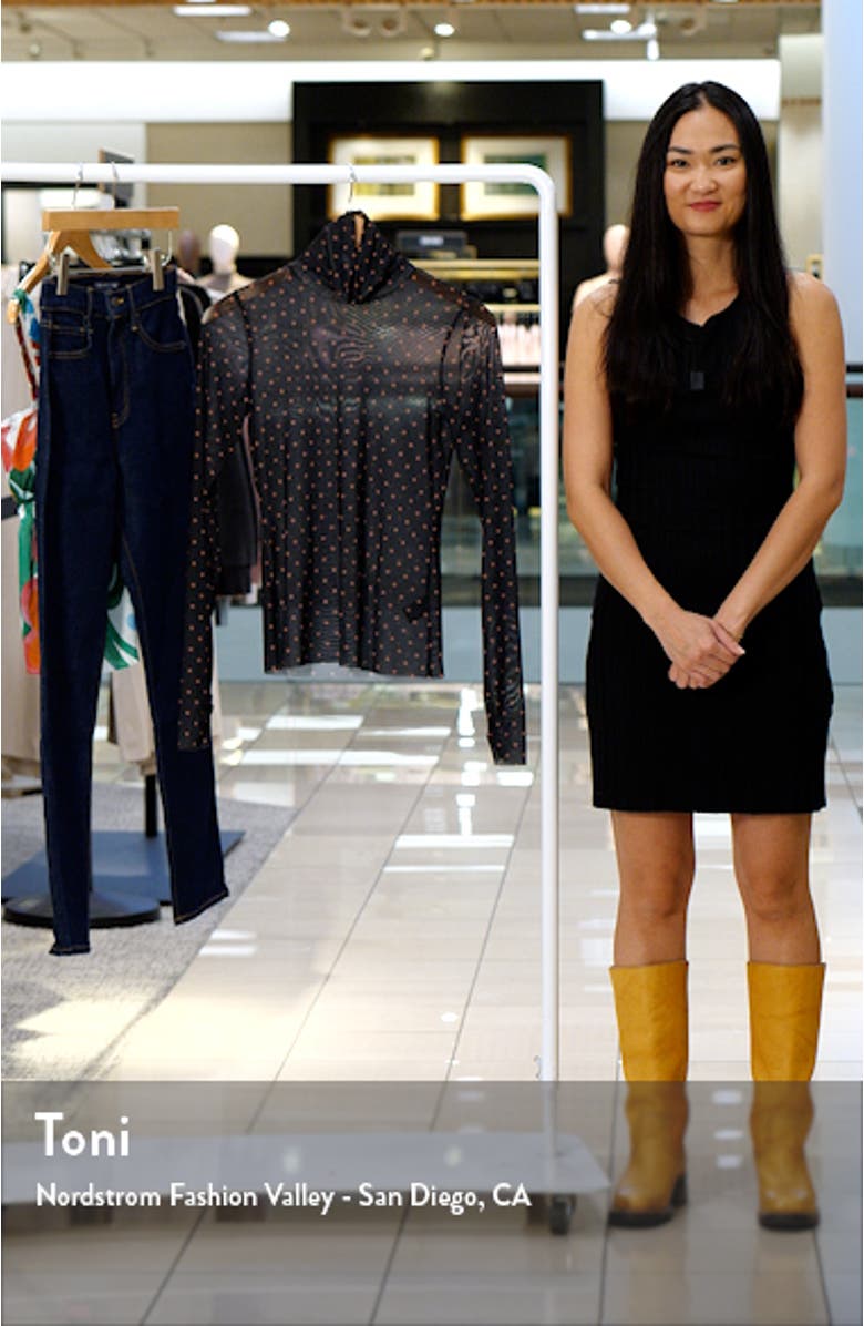 Zadie Print Turtleneck Mesh Top, sales video thumbnail
