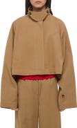 Helmut Lang Sandwash High Collar Crop Trench Coat