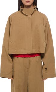 Helmut Lang Sandwash High Collar Crop Trench Coat