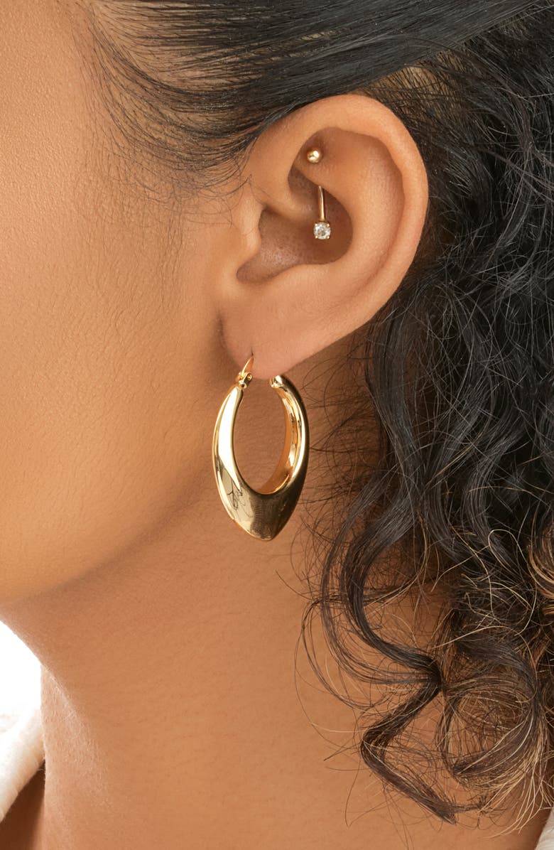 Sterling Forever Inyd Hoop Earrings, Alternate, color, Gold
