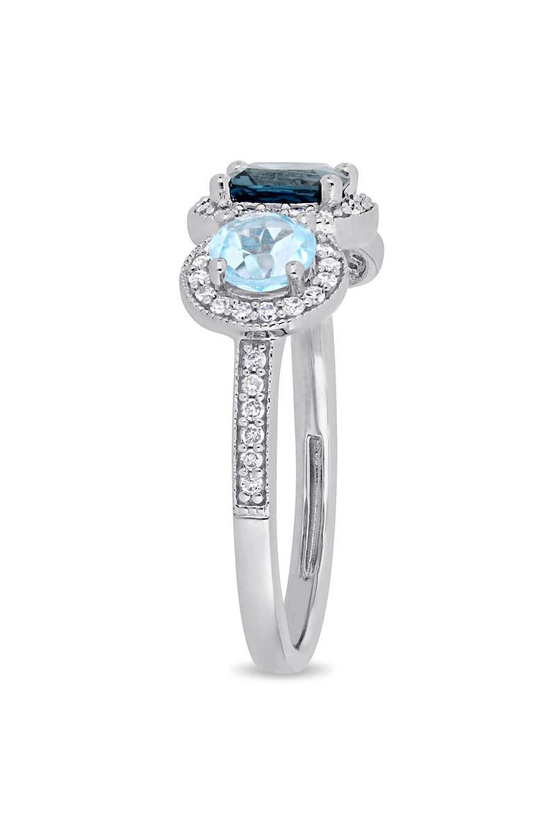 Julianna B. Blue Topaz & Diamond Halo Ring, Alternate, color, Topaz