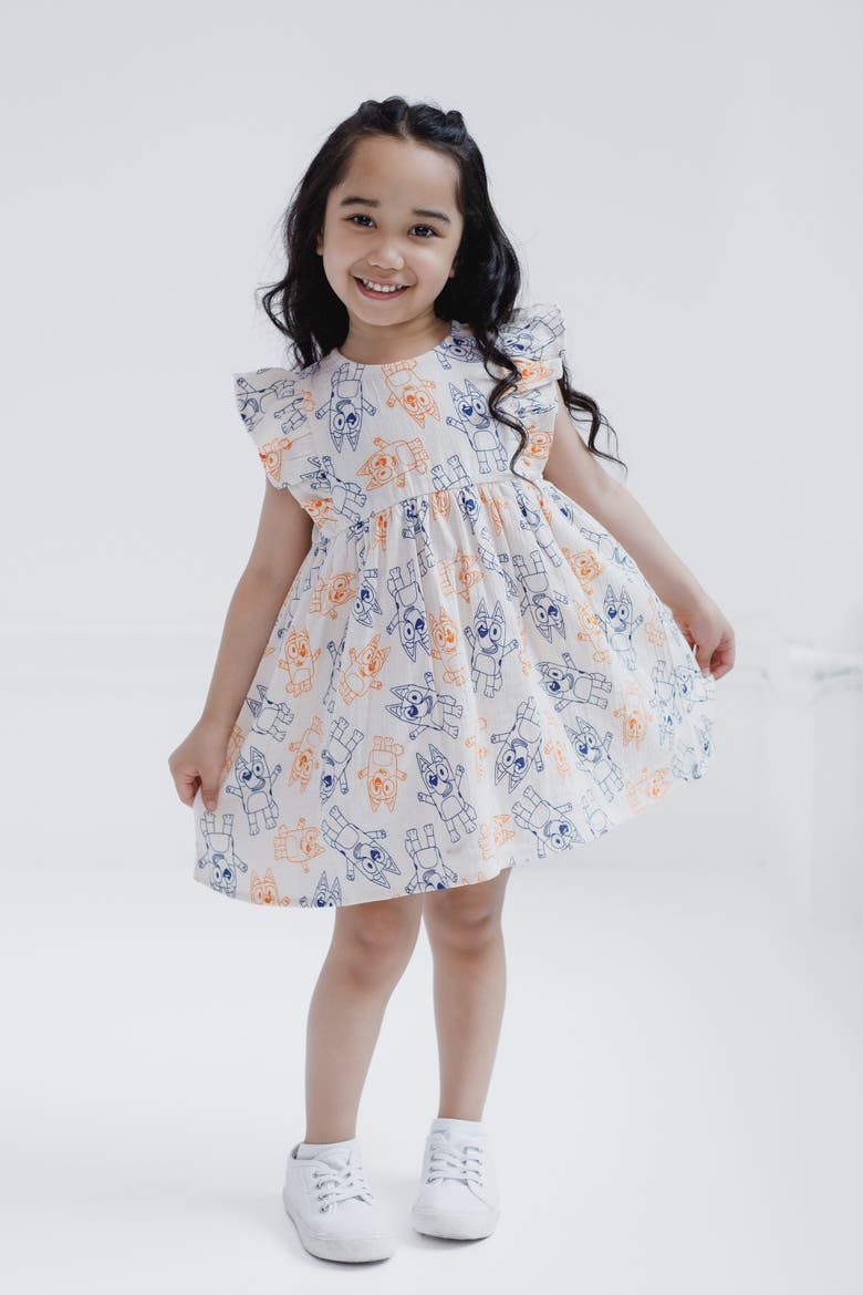 Gauze Dress and 2-Piece Short Set, Alternate, color, Bluey Bingo Off White