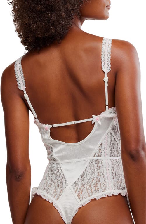 Free People Sweet Cheeks Thong Bodysuit In White