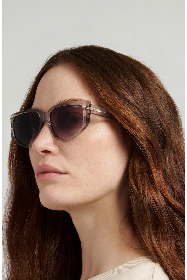 57mm Rectangular Sunglasses, Alternate, color, GREY/ DARK GREY