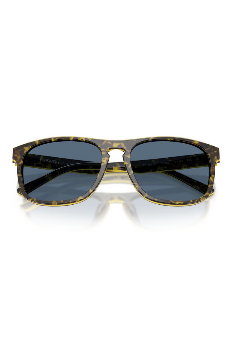57mm Square Sunglasses, Alternate, color, GREY HAVANA/YELLOW/ DARK BLUE