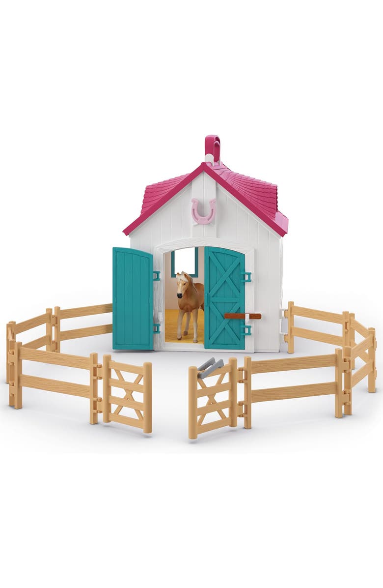 Schleich Horse Club Open Stable Litte Horseshoe 60 Piece Set, Alternate, color, Multicolored