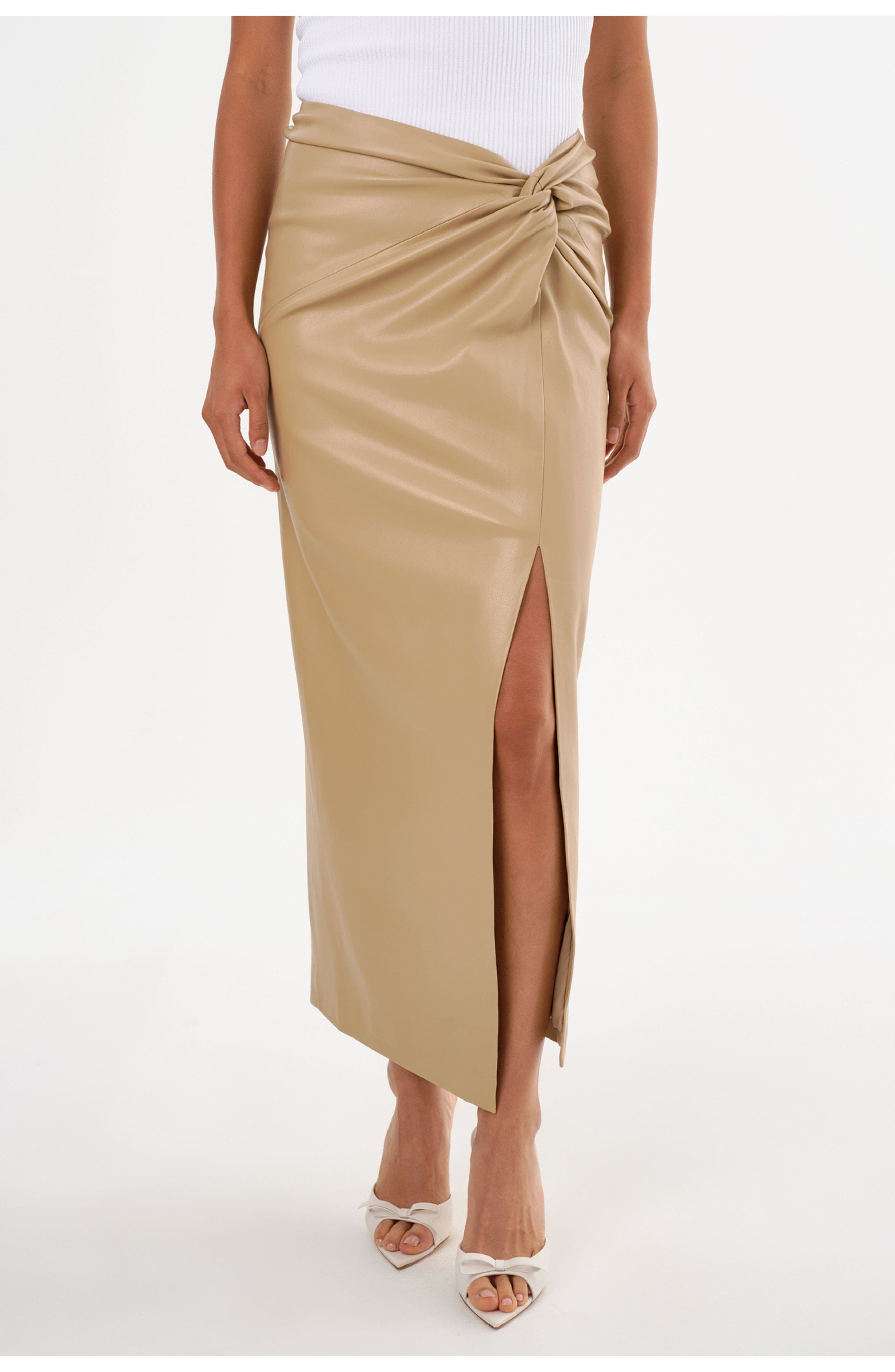 EILEEN | Faux Leather Maxi Skirt - image 3