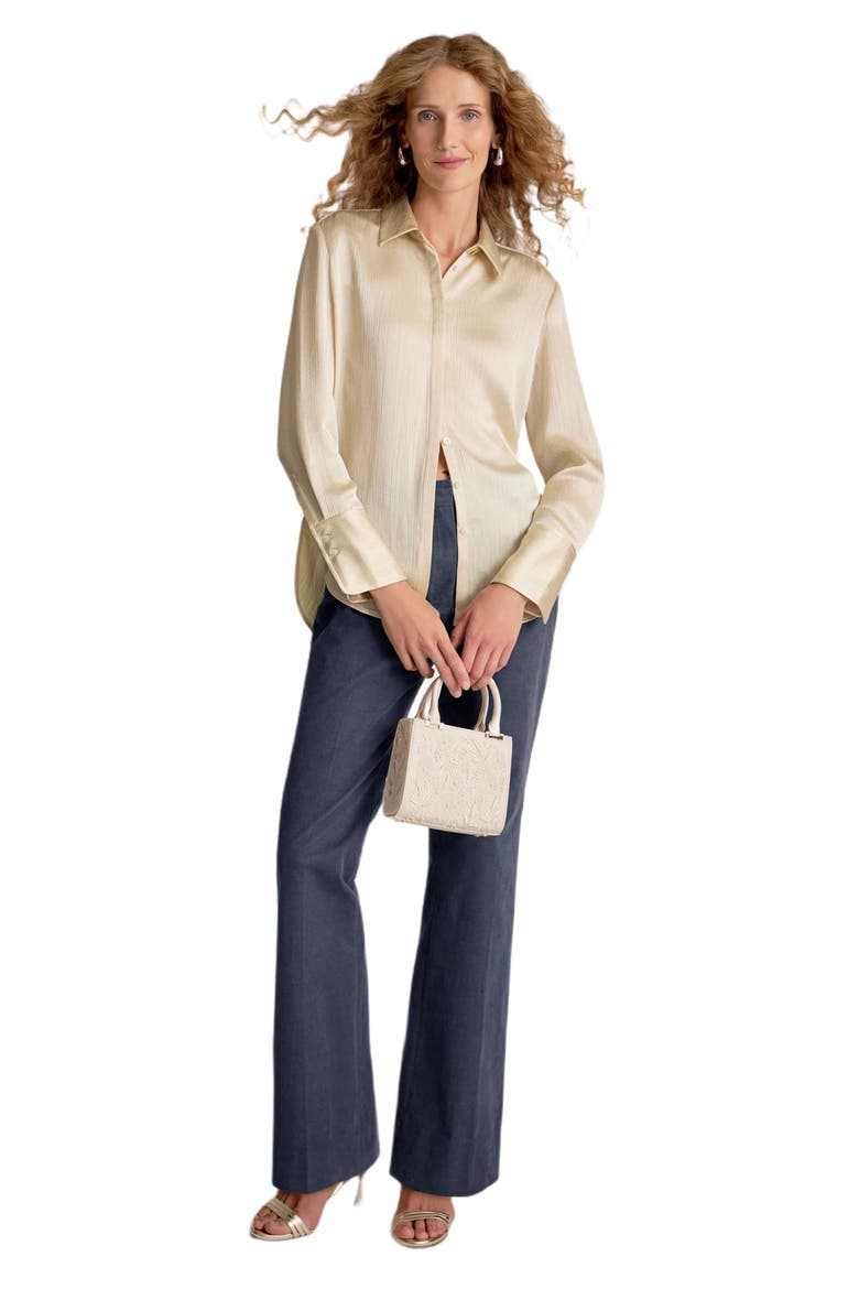 Tatum Plisse Shirt, Alternate, color, Ivory