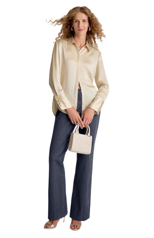 M.m.lafleur Tatum Plisse Shirt In Neutral