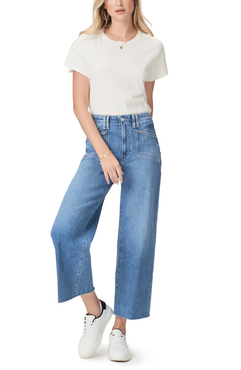 PAIGE Ren Cotton & Linen Crewneck T-Shirt, Alternate, color, 