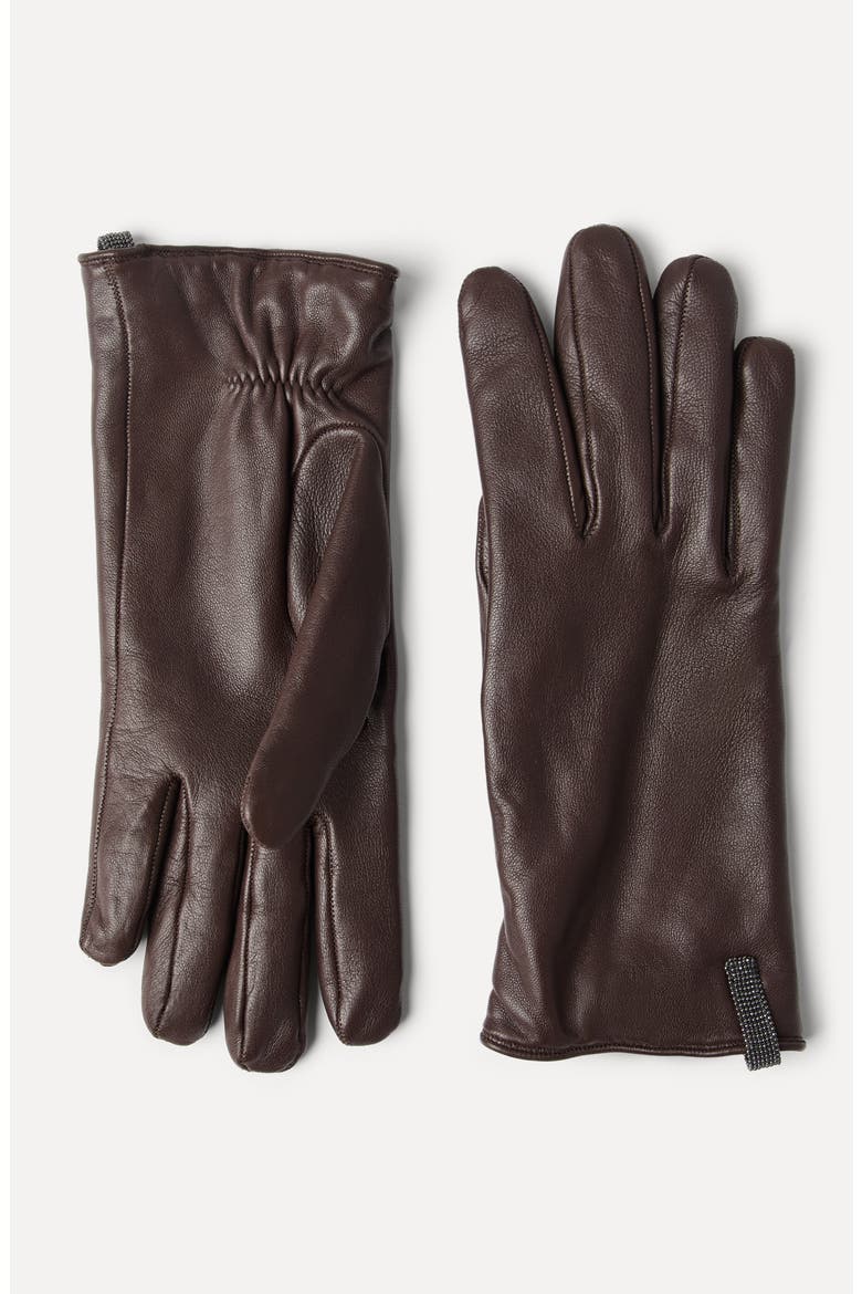 Nappa leather gloves, Alternate, color, Rust Brown