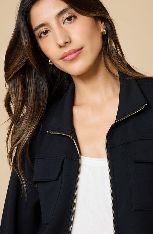 Softies Dreamtech Double Zip Bomber Jacket In Black