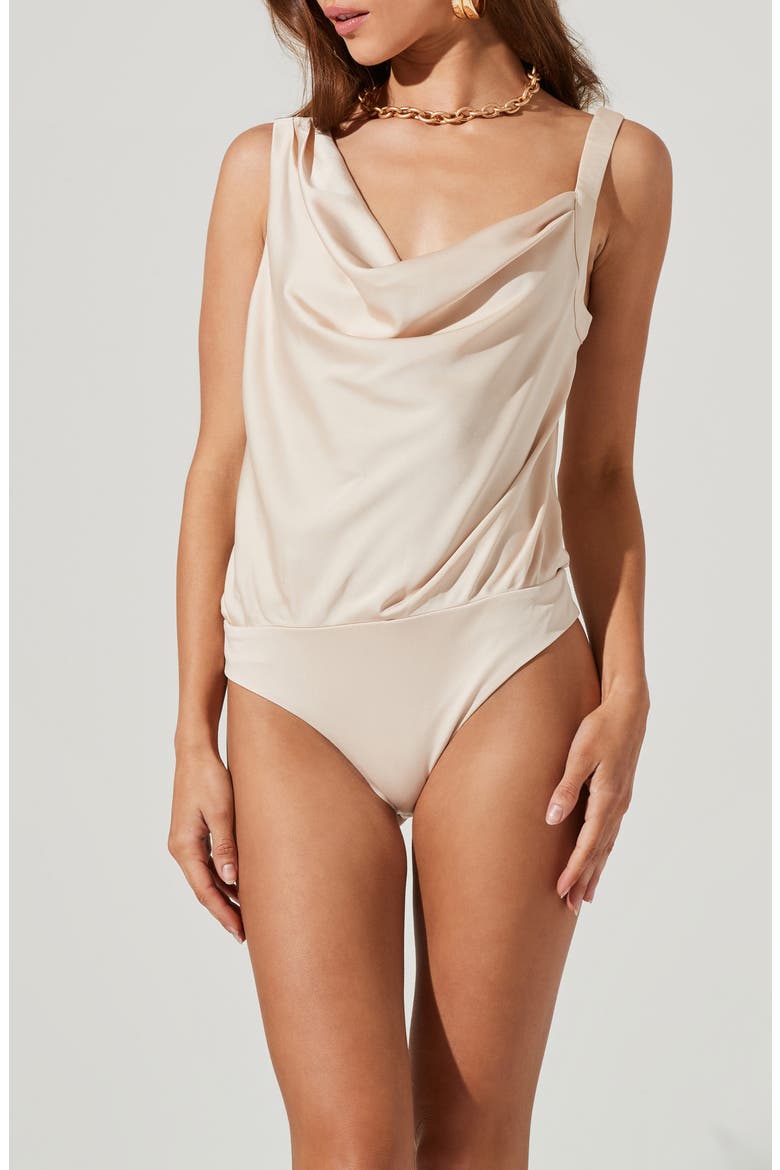 Asymmetric Sleeveless Bodysuit, Alternate, color, CREAM