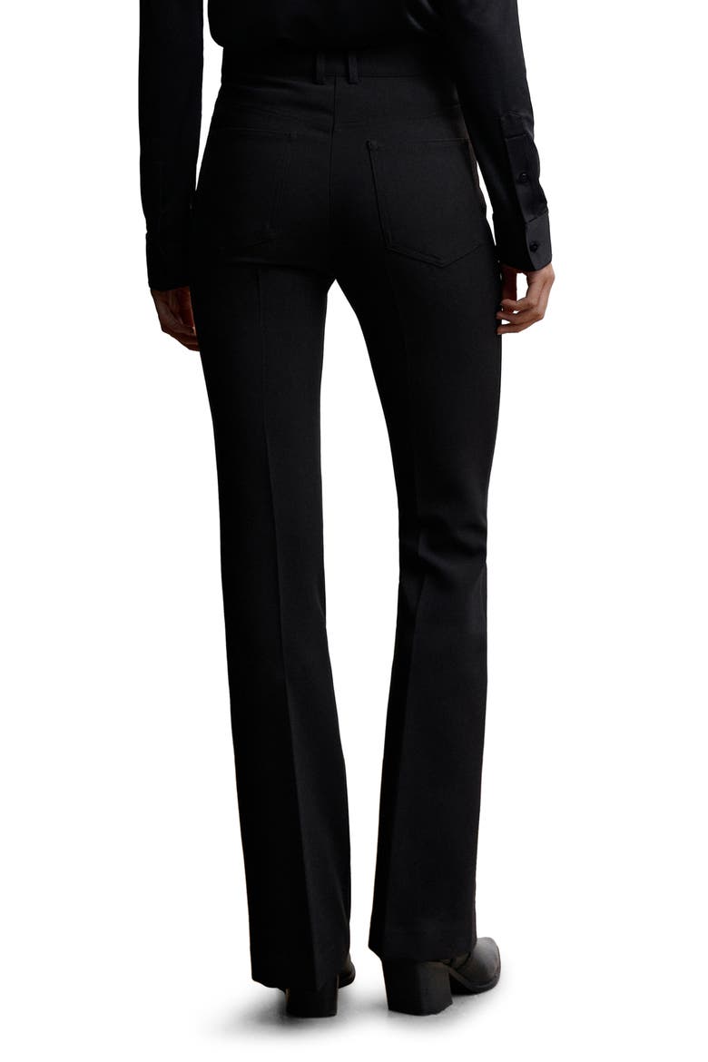 Pleated Flare Trousers, Alternate, color, BLACK
