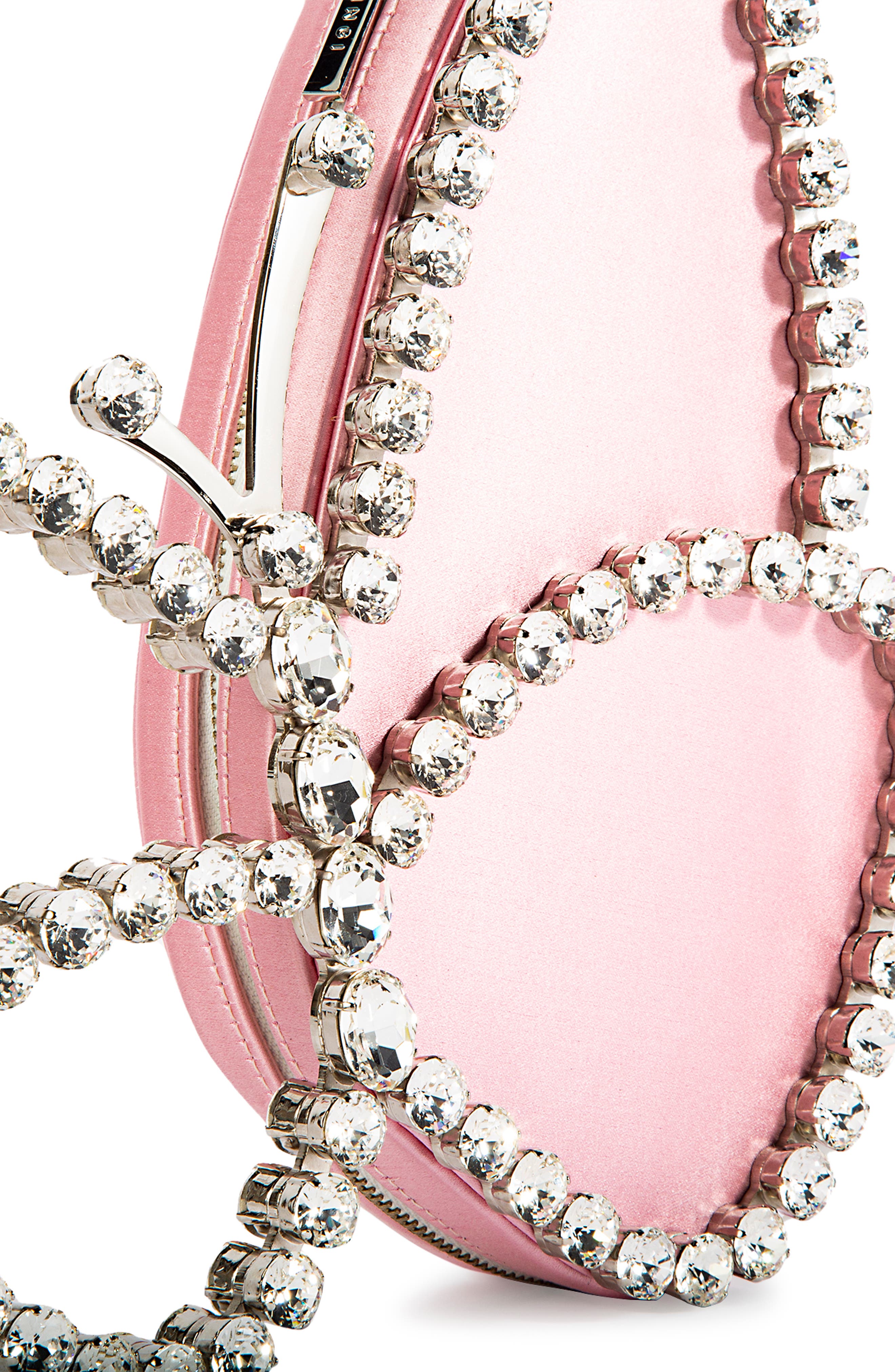 L’alingi Eternity Butterfly Crystal Handle Satin Clutch, Alternate, color, 