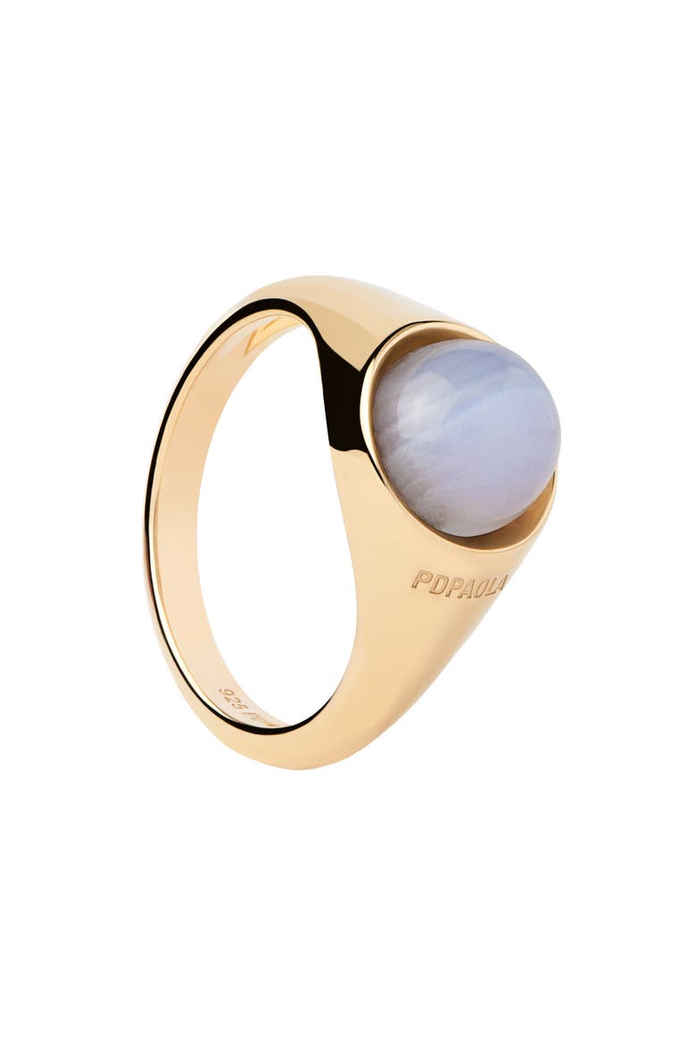 Agate Moon Ring, Main, color, Blue Lace