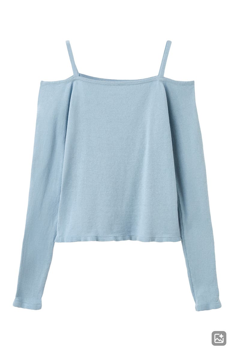 Cold Shoulder Sweater, Alternate, color, BLUE