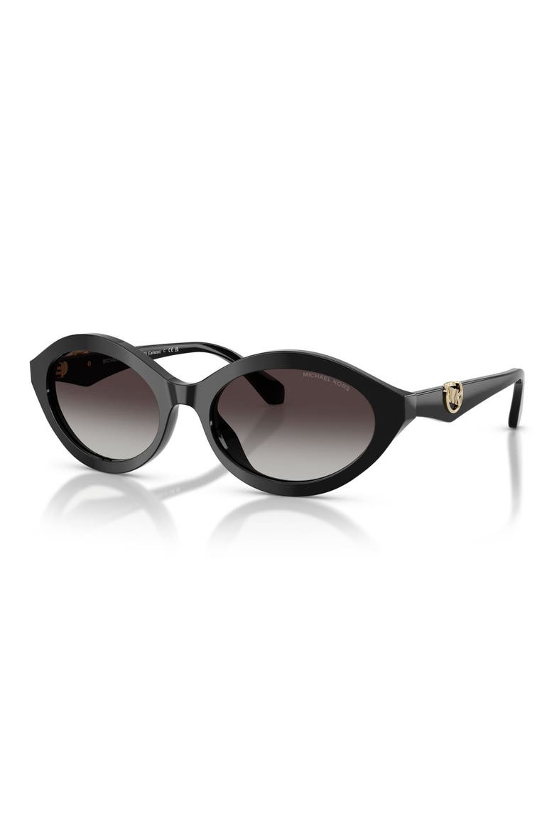 Carlazzo 55mm Gradient Oval Sunglasses, Alternate, color, BLACK / LIGHT GREY GRADIENT