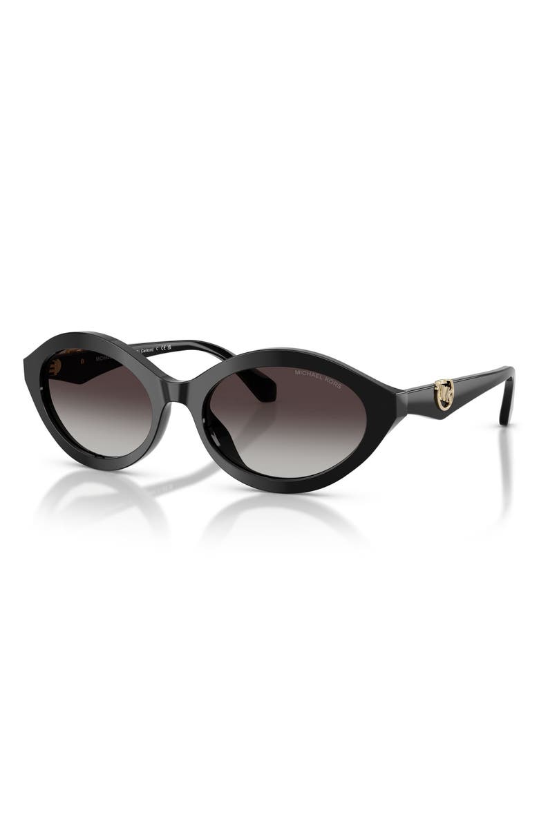 Michael Kors Carlazzo 55mm Gradient Oval Sunglasses, Alternate, color, Black / Light Grey Gradient