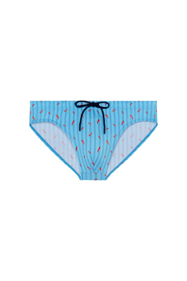 Espelette Swim Mini Briefs, Main, color, Turquoise Print