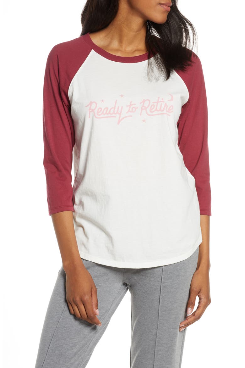 Ready to Retire Baseball Sleep Tee, Main, color, IVORY
