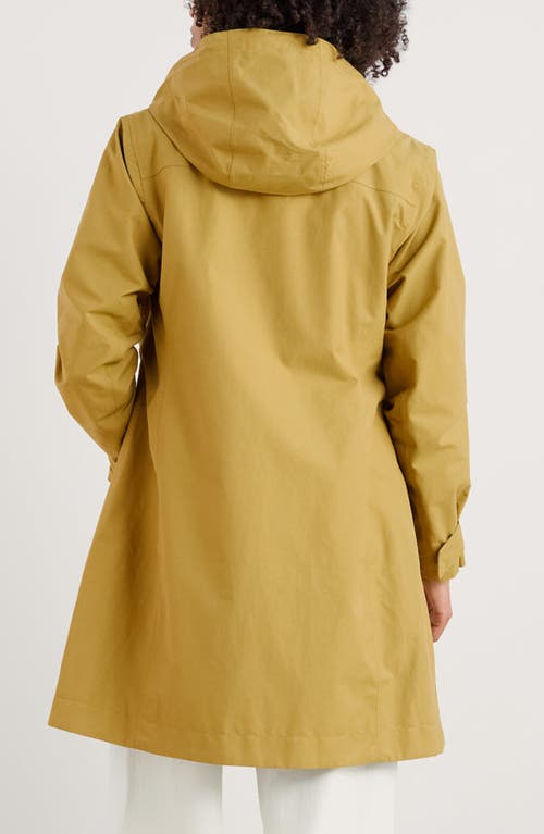 Seasalt Cornwall Coverback Waterproof Organic Cotton Raincoat With Removable Hood In Pear