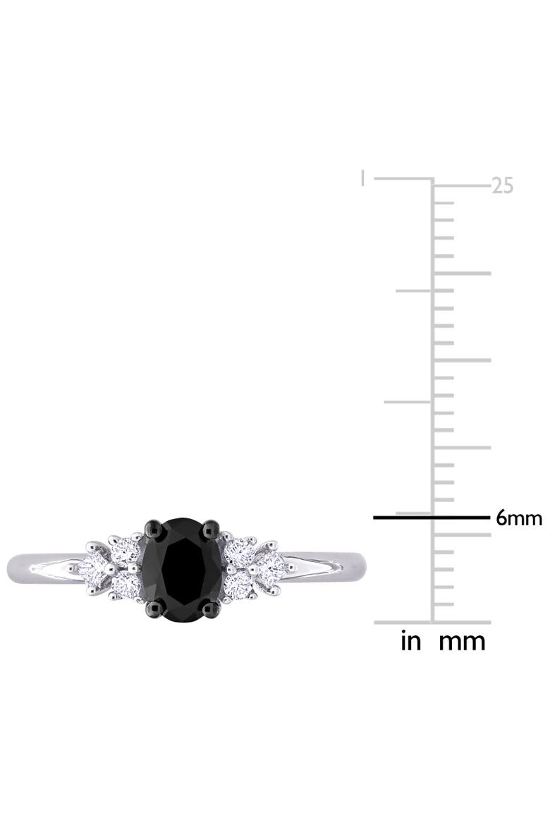 Black & White Diamond Oval Seven-Stone Ring 14k, Alternate, color, 14k White Gold