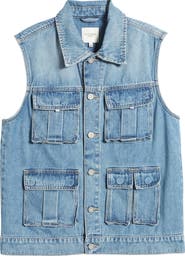 HIDDEN JEANS Oversize Denim Cargo Vest