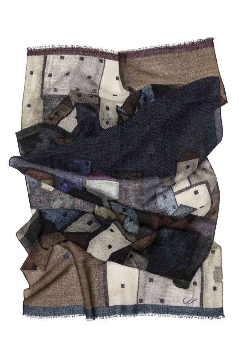 Villaggio - Wool Scarf, Alternate, color, Navy