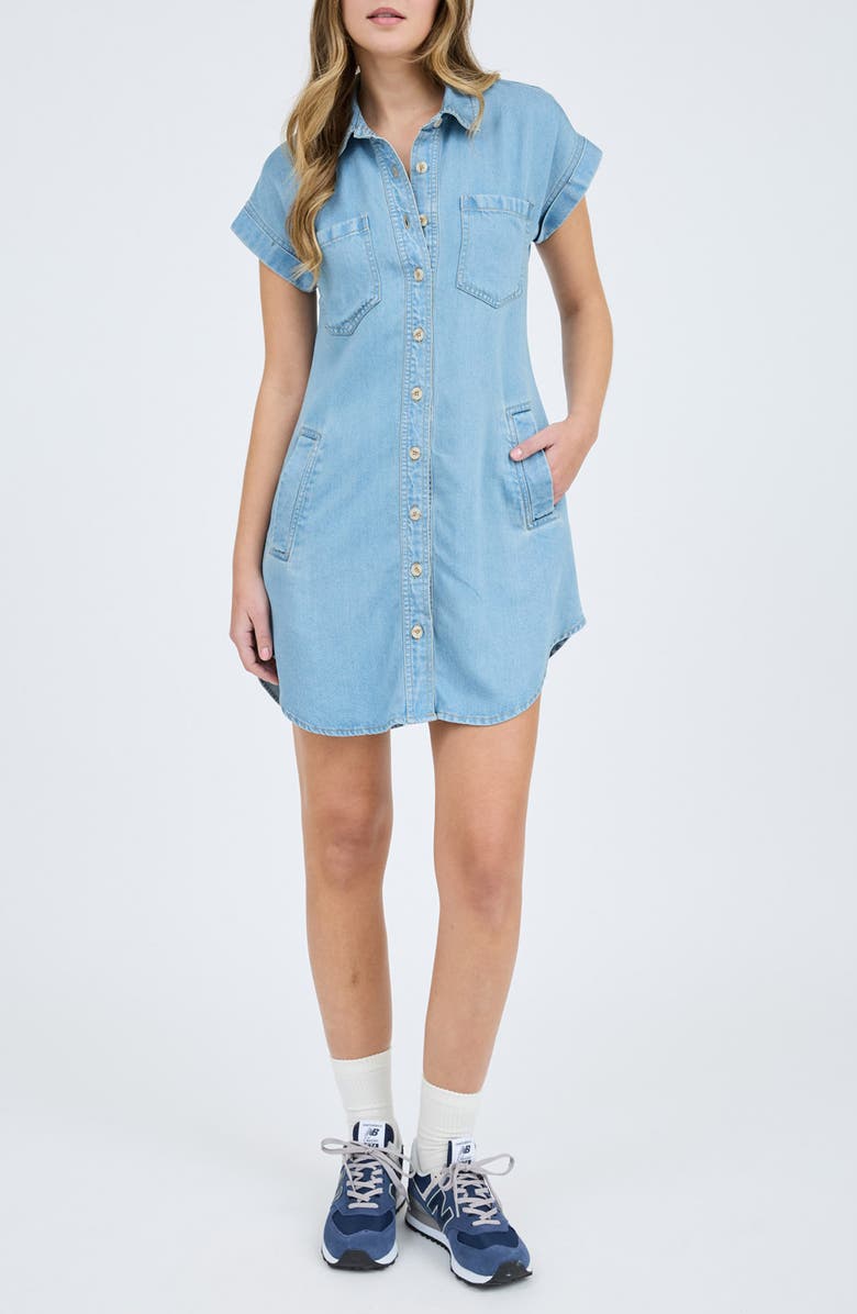 Blu Pepper Denim Shirtdress, Main, color,