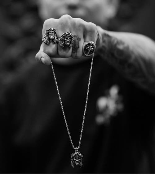 Room101 Jesus Skull Pendant Sterling Silver In Silver