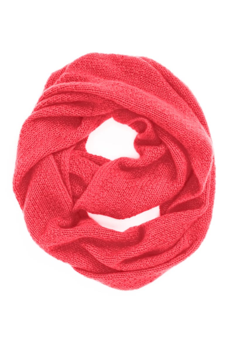 Pointelle Knit Cashmere Infinity Scarf, Main, color, CORAL