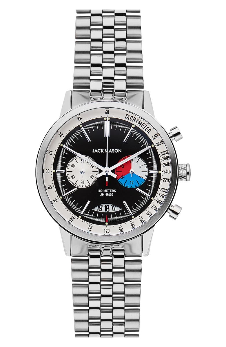Jack Mason Racing Chronograph Bracelet Watch, 40mm, Main, color, 